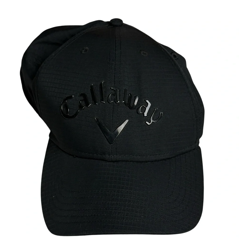 Callaway Odyssey Golf Hat Cap Black Flex Fit Embroidered Logo EUC Outdoors Hike - Picture 5 of 6